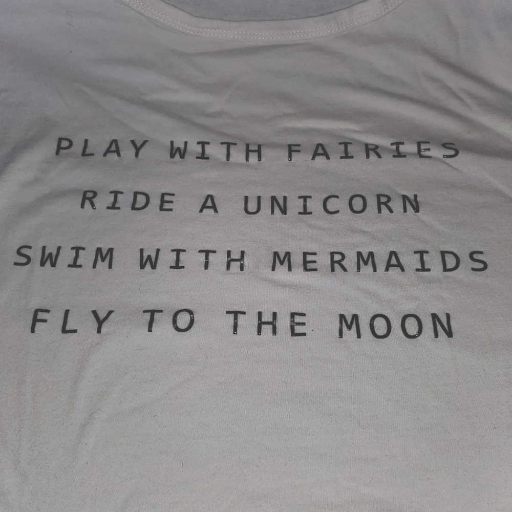 3xl white t-shirt with whimsical sayings